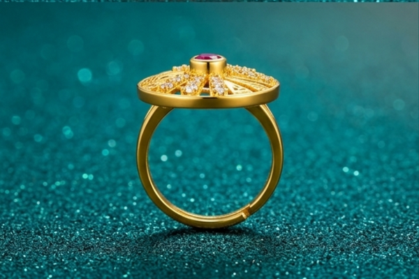 Elura Royal Sunburst Ruby Designer Ring