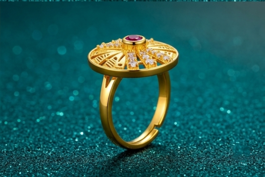Elura Royal Sunburst Ruby Designer Ring