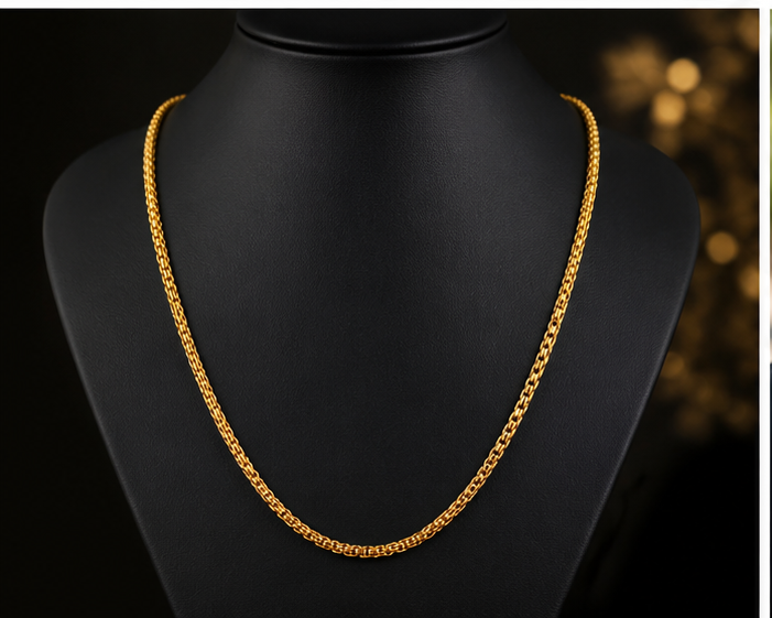 ELURA Classic Gold Link Chain for Men & Women