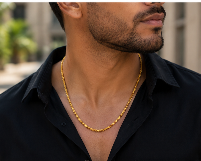 ELURA Classic Gold Link Chain for Men & Women