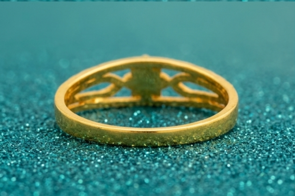 Elura Floral Cutwork Textured Gold Ring