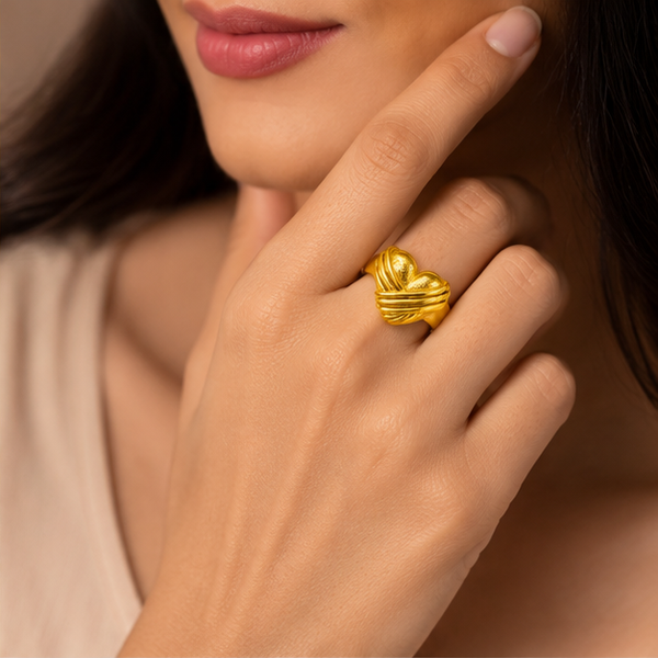 ELURA Designer Heart Adjustable Ring for Women