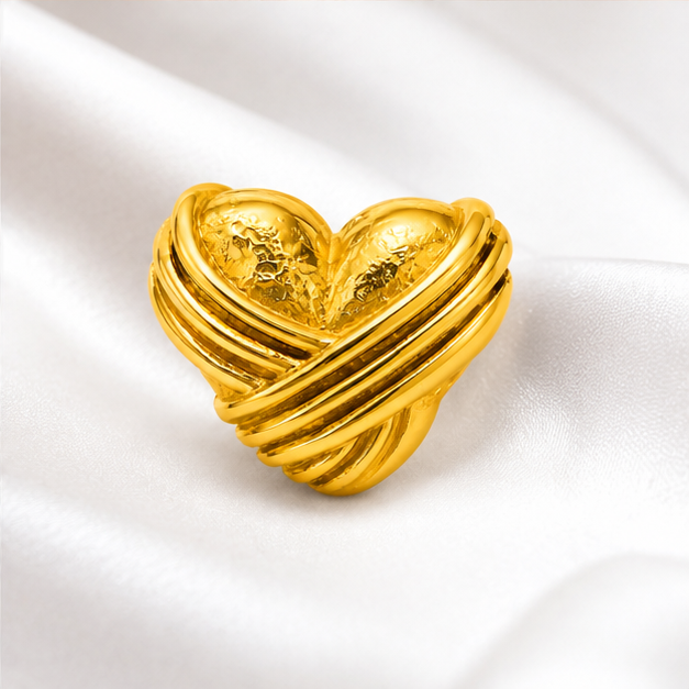 ELURA Designer Heart Adjustable Ring for Women