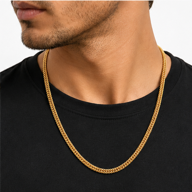 ELURA Premium Double Link Gold Chain for Men & Women