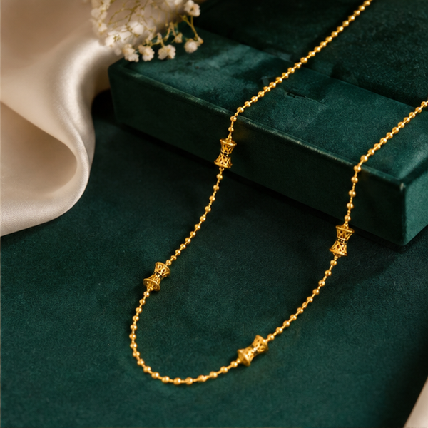 ELURA Bead Chain with Designer Barrel Charms for Women