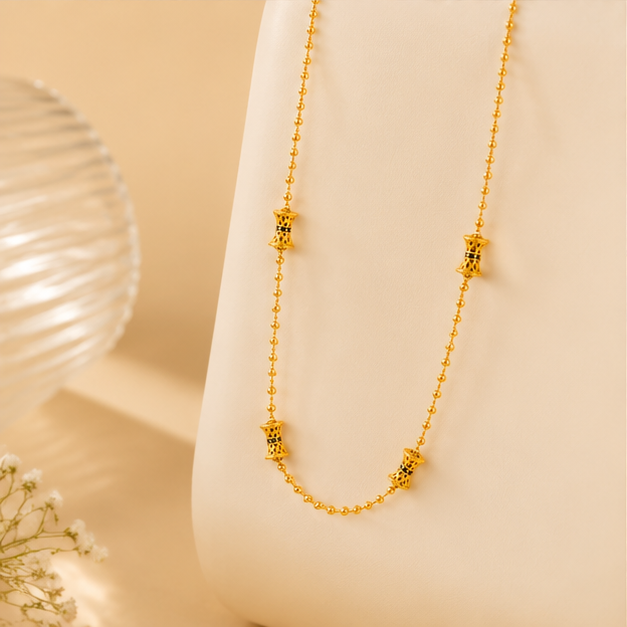 ELURA Bead Chain with Designer Barrel Charms for Women