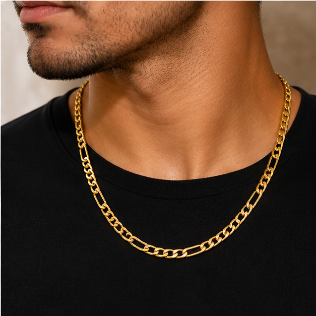 ELURA Premium Figaro Link Chain for Men & Women