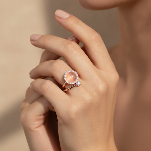 ELURA Luxury 360° Rotating Circle Ring with Cubic Zirconia