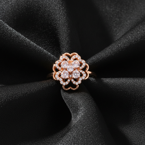 ELURA 360° Rotating Floral Spinner Ring for Women
