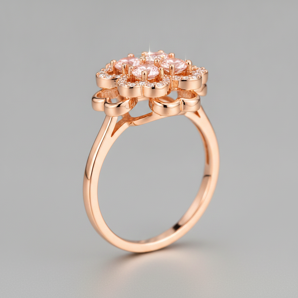 ELURA 360° Rotating Floral Spinner Ring for Women