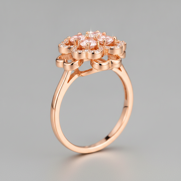ELURA 360° Rotating Floral Spinner Ring for Women