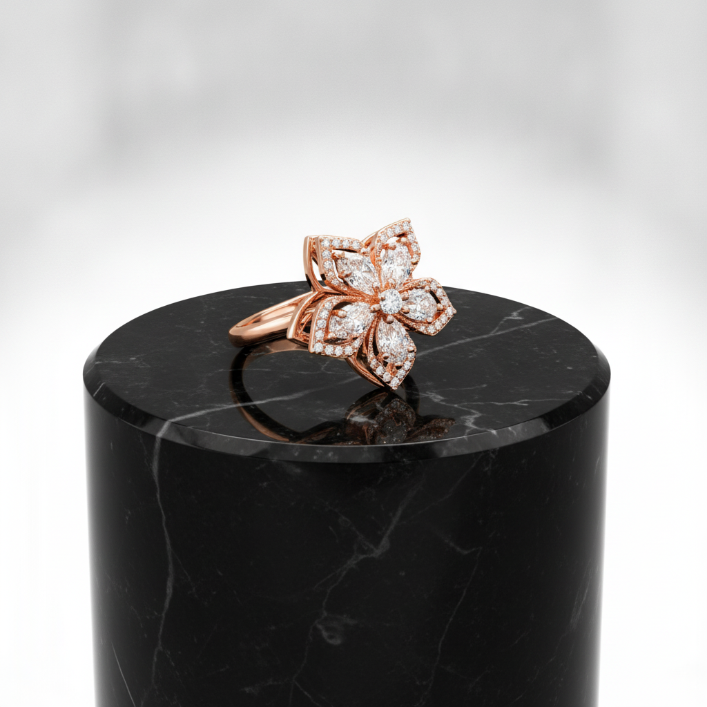 ELURA Premium 360° Rotating Floral Spinner Ring