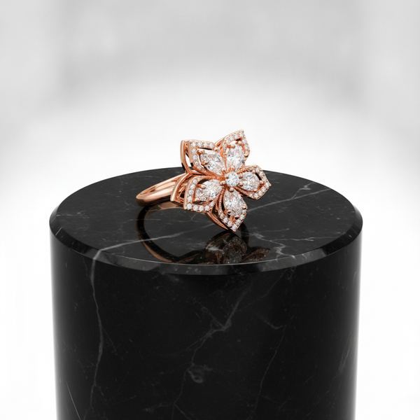 ELURA Premium 360° Rotating Floral Spinner Ring