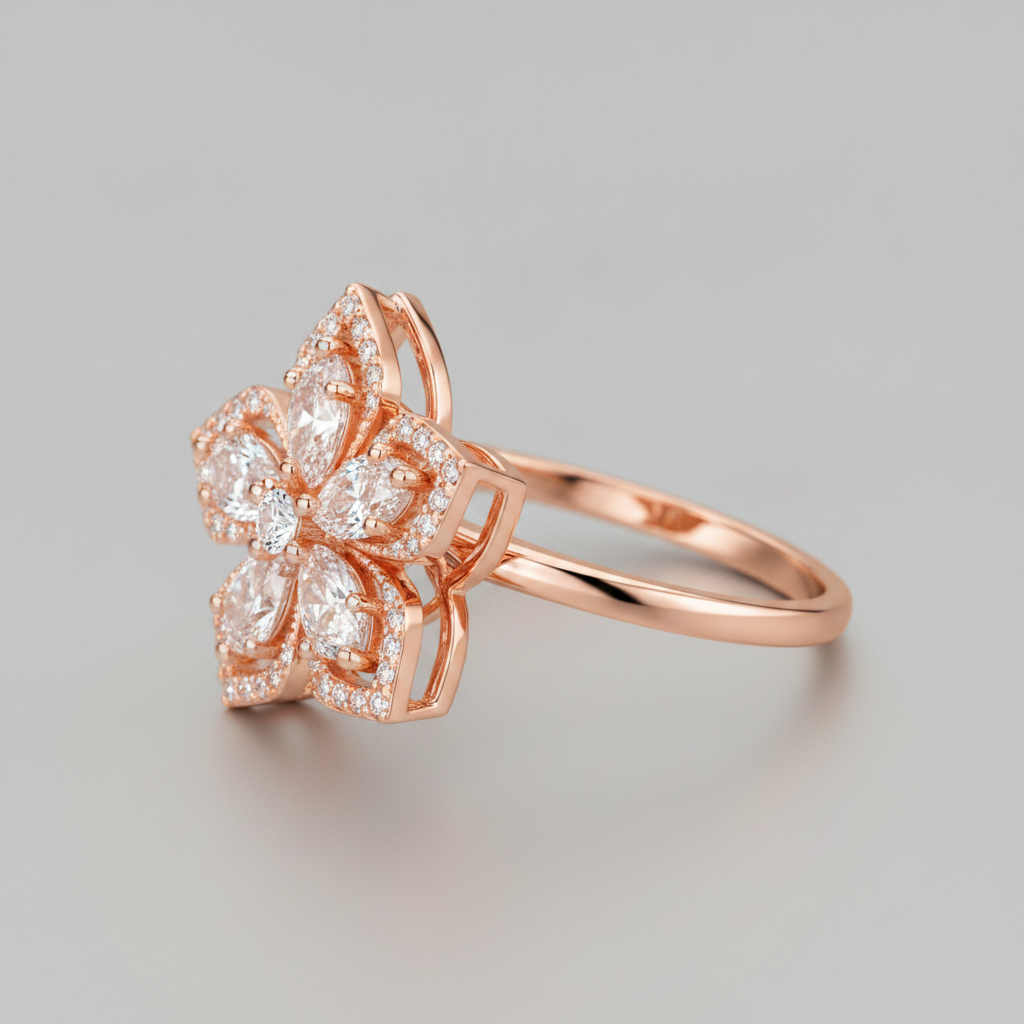 ELURA Premium 360° Rotating Floral Spinner Ring