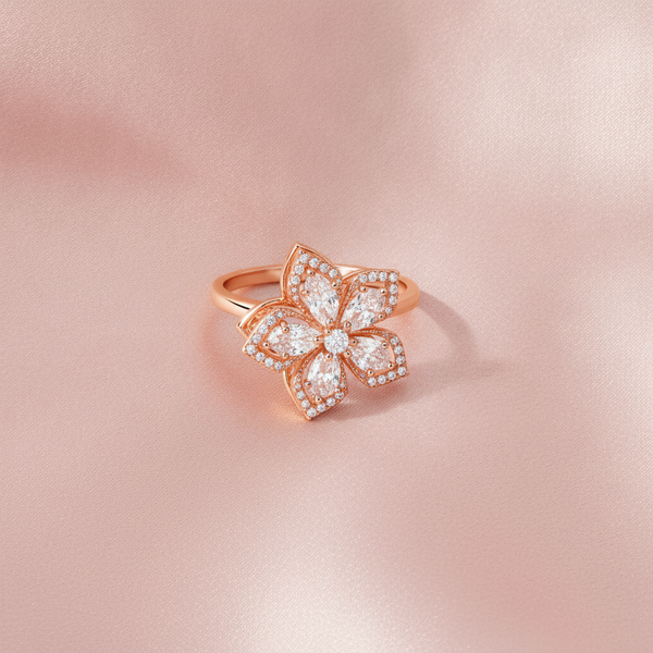 ELURA Premium 360° Rotating Floral Spinner Ring