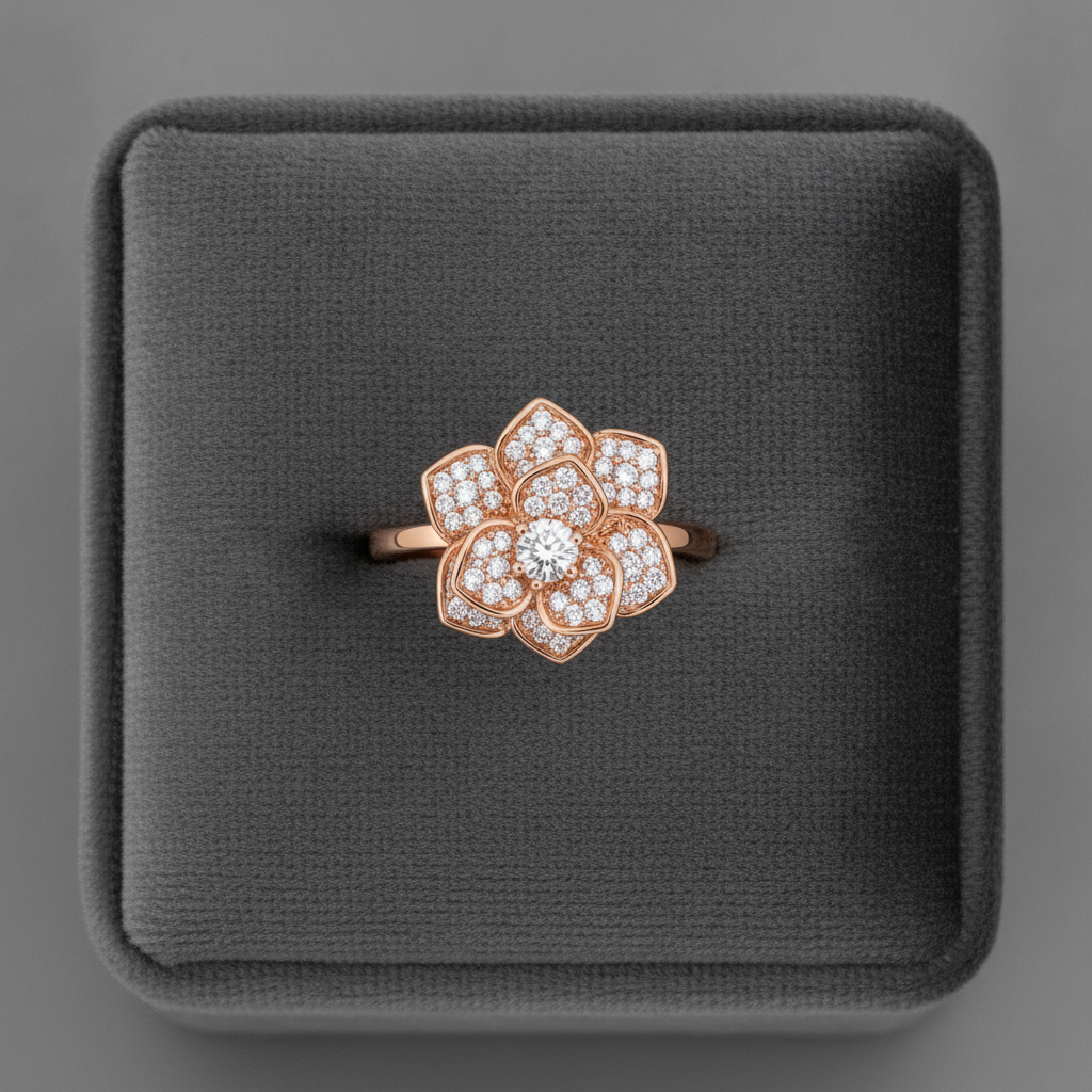 ELURA 360° Rotating Flower Spinner Ring for Women