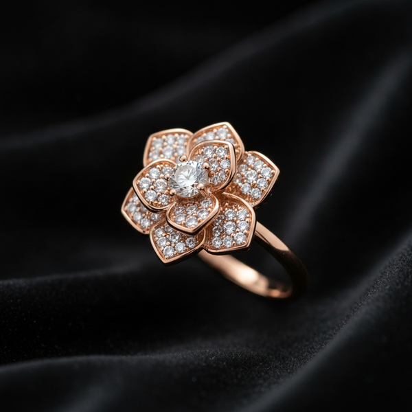 ELURA 360° Rotating Flower Spinner Ring for Women