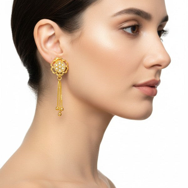 Floral Design Tassel Earrings for Women