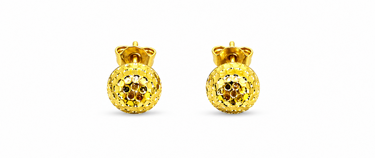 Elura Geometric Textured Gold-Toned Stud Earrings for Women