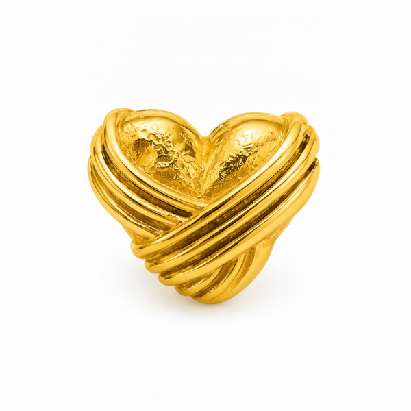 ELURA Designer Heart Adjustable Ring for Women