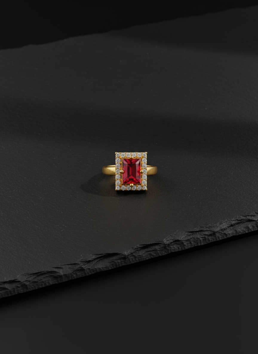 Elura Ruby Royale Halo Ring