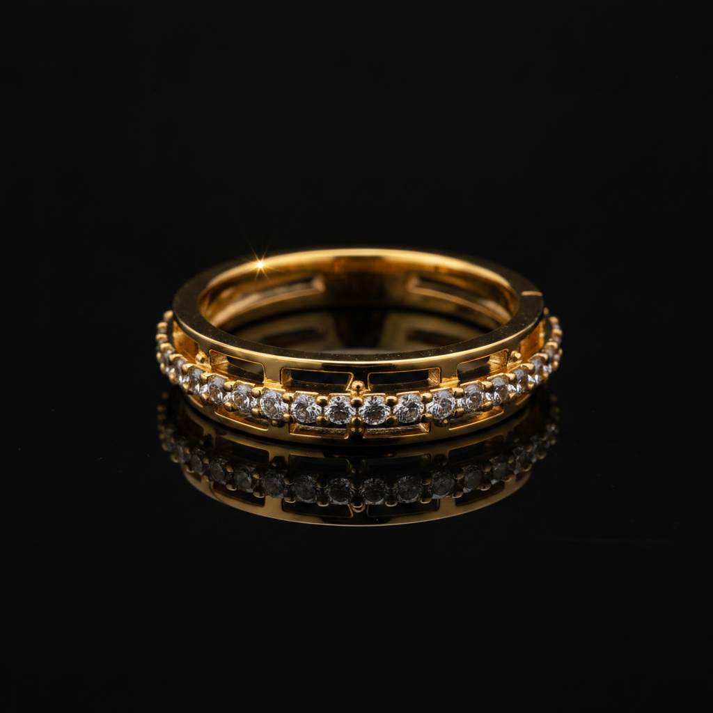 ELURA CZ Band Ring for Women With CZ Stone