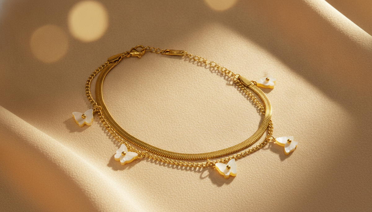 ELURA Double Layer Butterfly Bracelet
