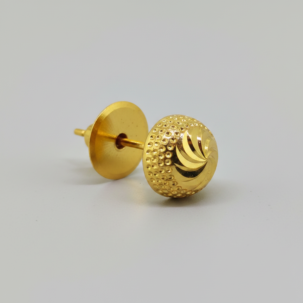 Elura Textured Gold-Toned Designer Stud Earrings for Women