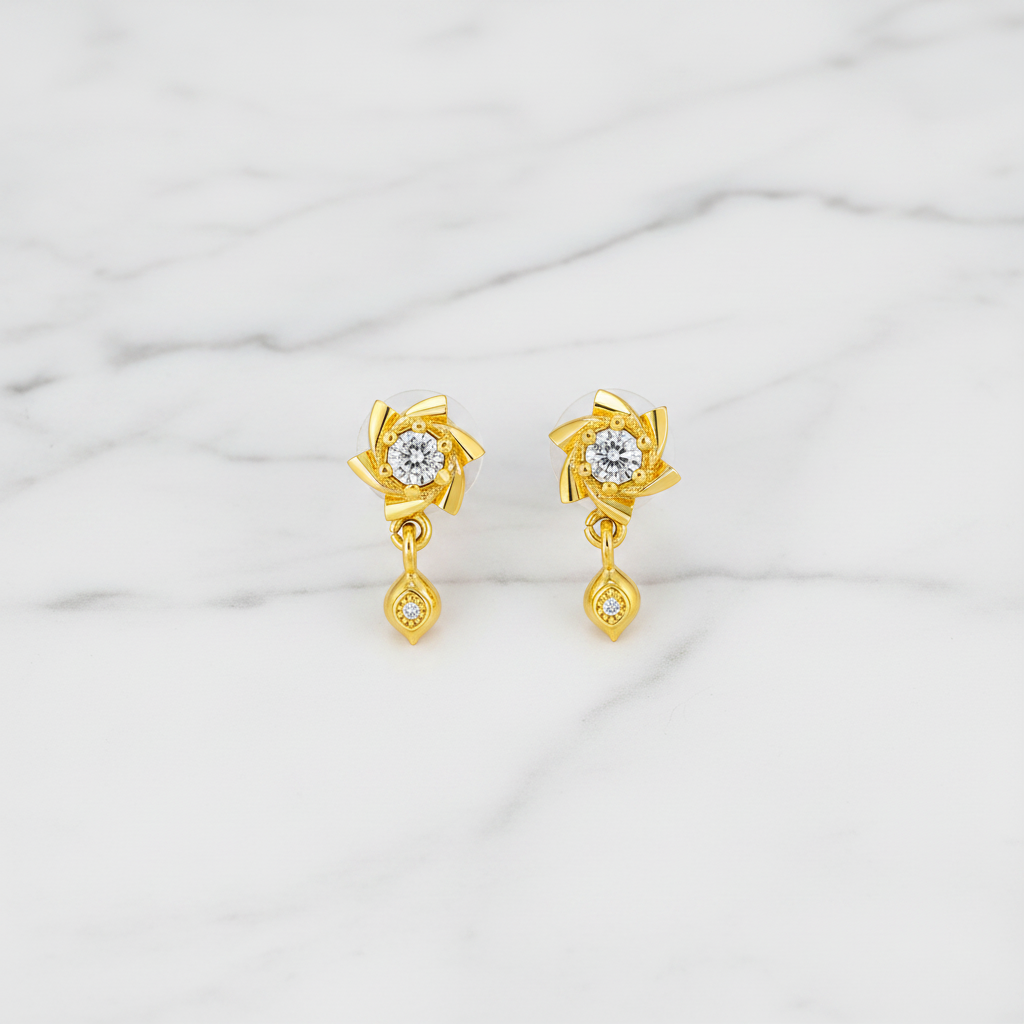 Elura Twinkle Bloom Crystal Drop Earrings