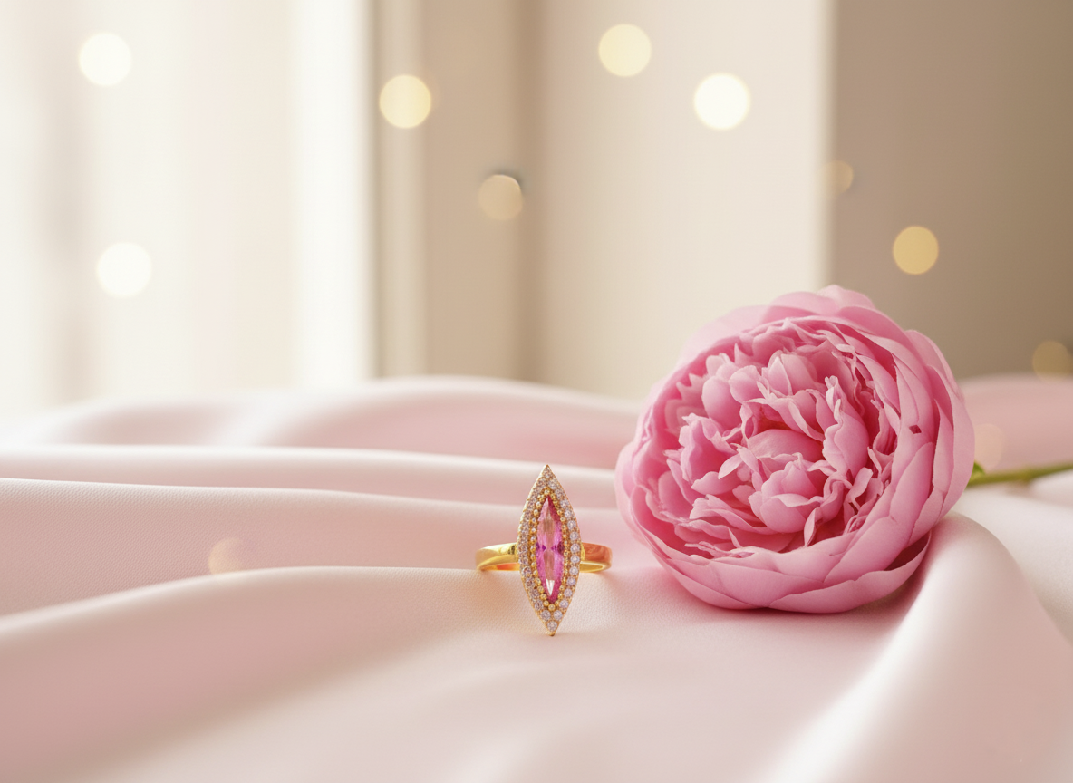Elura Pink Royale Marquise Statement Ring