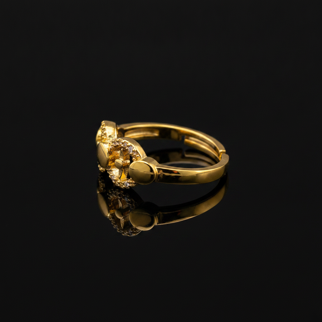 ELURA Elegant Twin Circle Heritage Adjustable Ring for Women