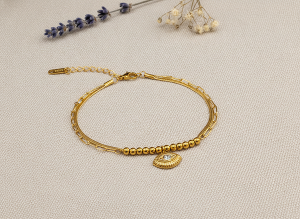 ELURA Trendy Double Layer Evil Eye Bracelet