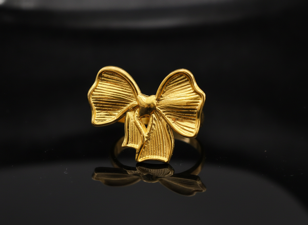 ELURA Adjustable Ribbon Bow Ring for Women & Girls