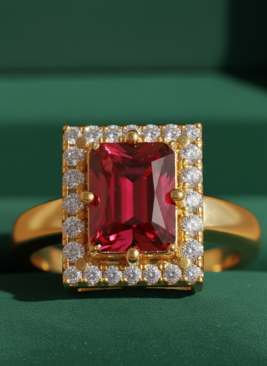 Elura Ruby Royale Halo Ring