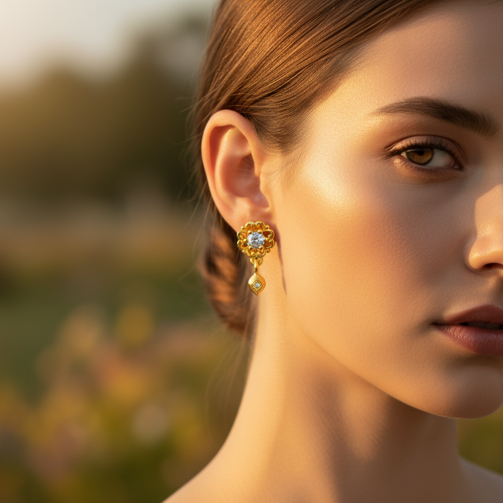 Elura Blossom Spark Crystal Drop Earrings