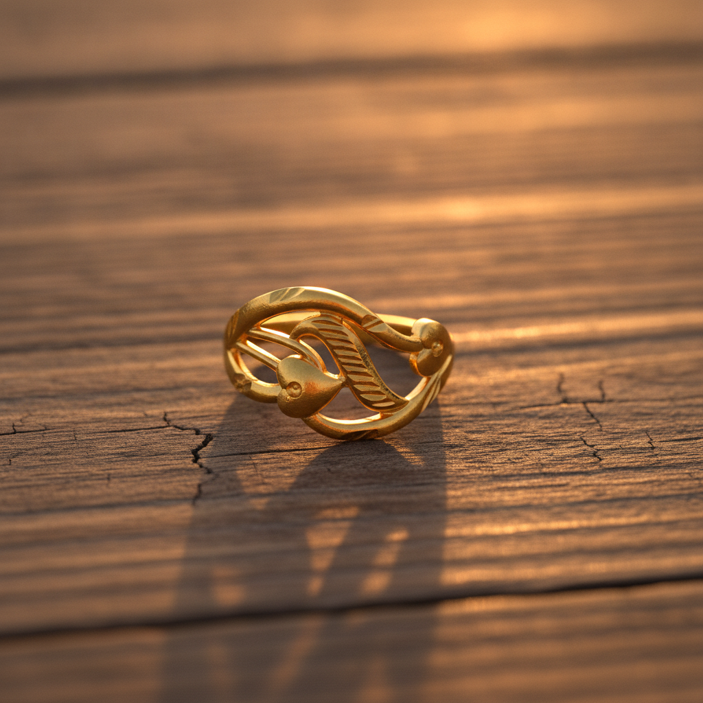 ELURA Elegant Leaf Design Adjustable Ring for Women