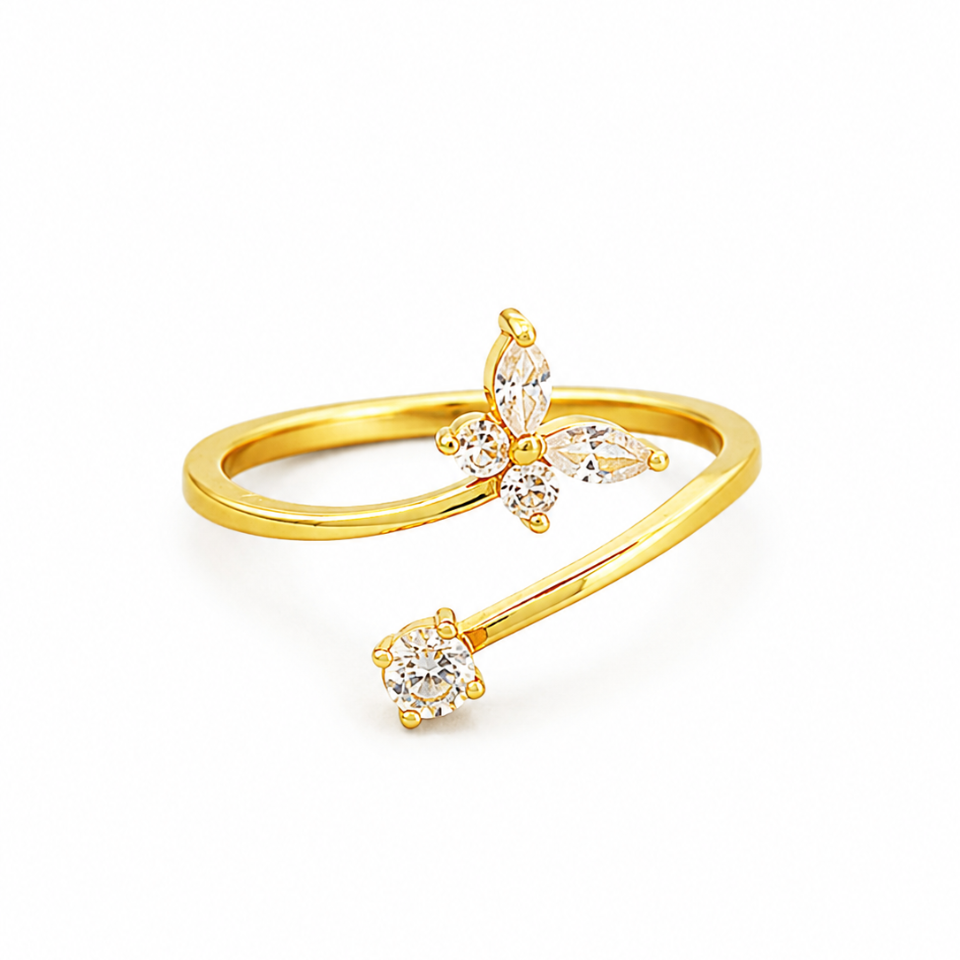 ELURA Bloom Spark CZ Open Ring for Women