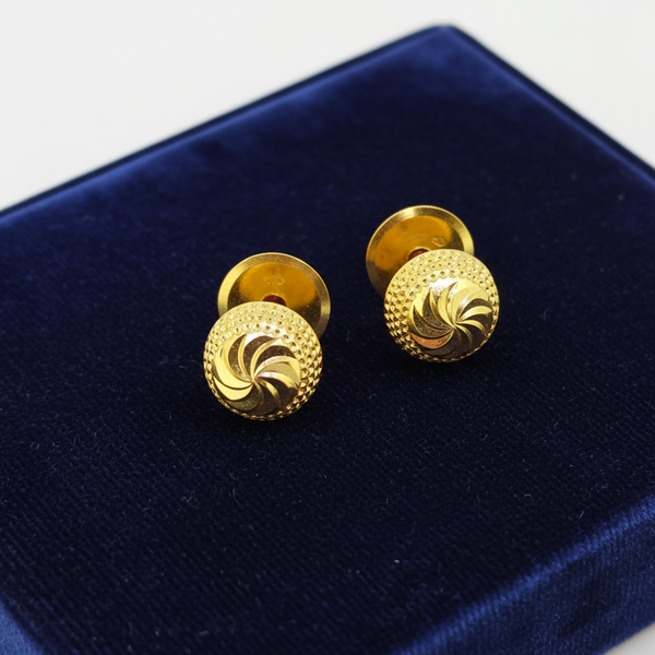 Elura Textured Gold-Toned Designer Stud Earrings for Women
