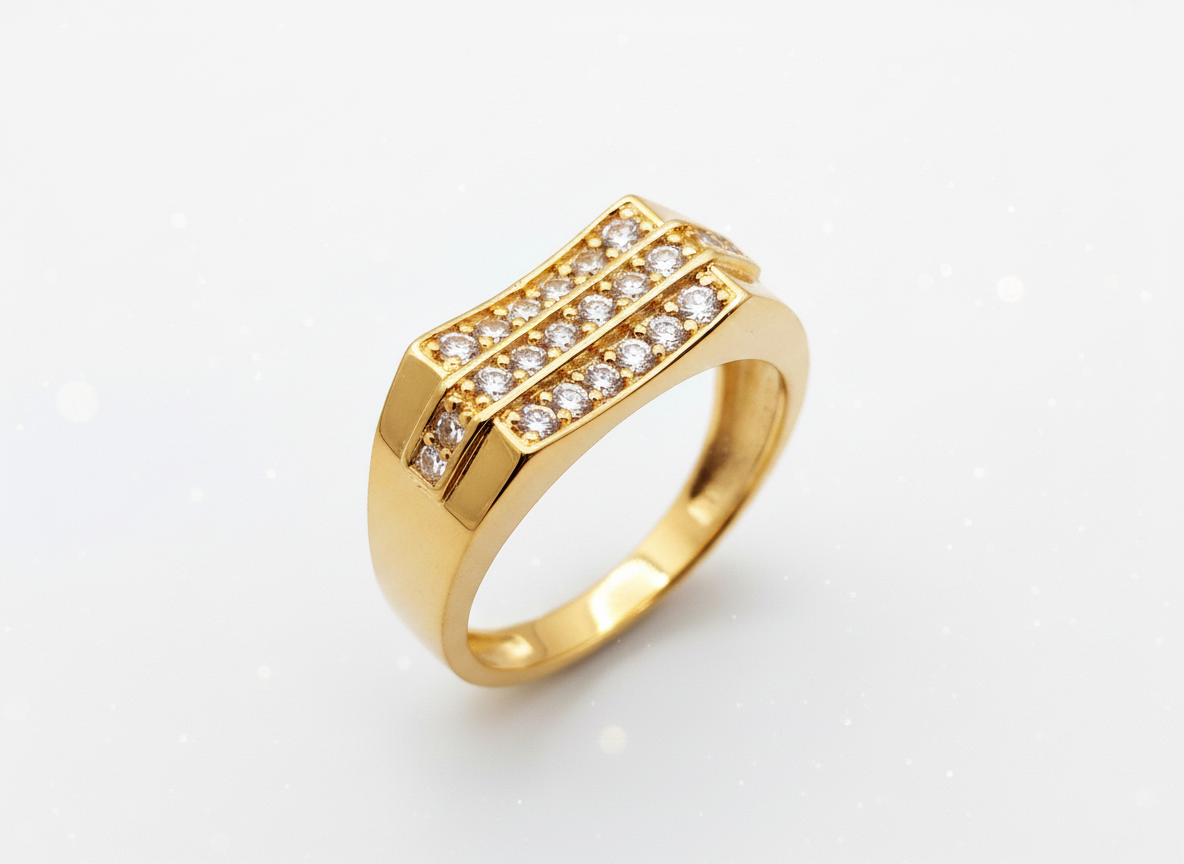 Elura Luxe Triple Row Zircon Ring