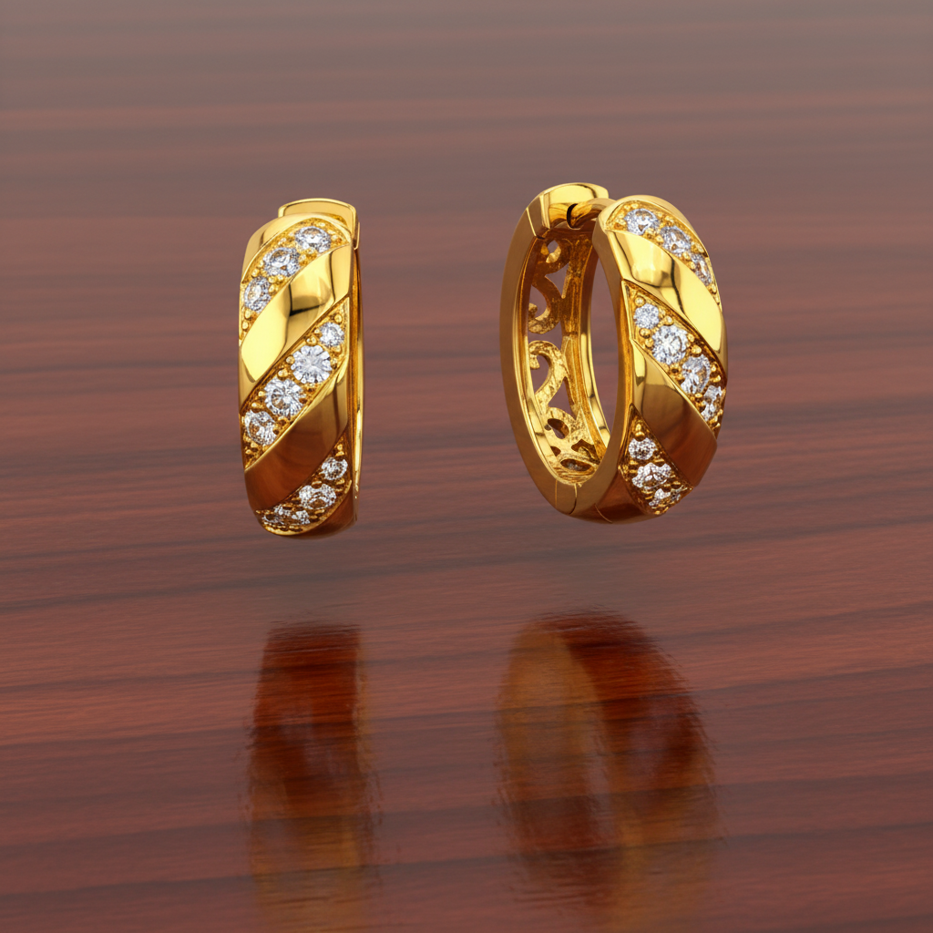 Elura Twisted Crystal Gold-Toned Huggie Hoop Earrings for Women
