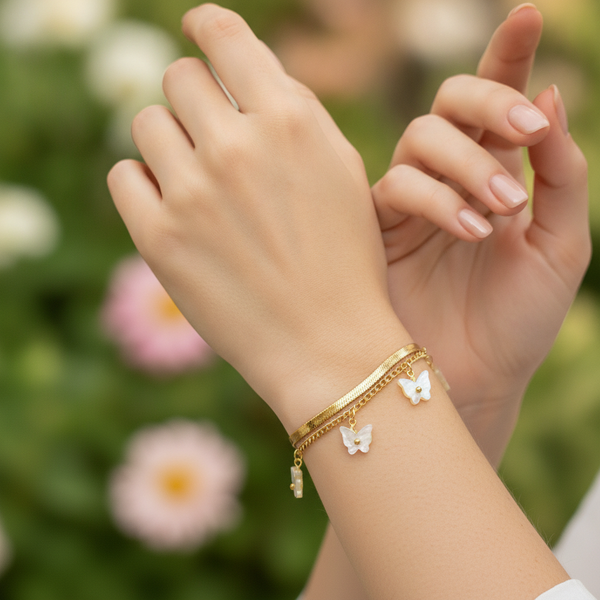 ELURA Double Layer Butterfly Bracelet