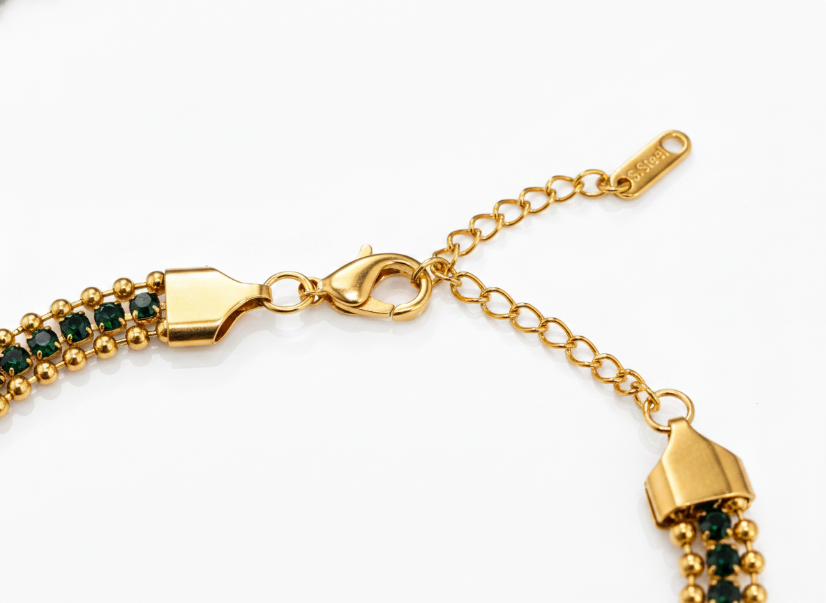 ELURA Designer Green Cubic Zirconia Bracelet for Women