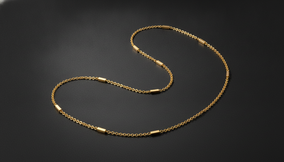 ELURA Minimalist Gold Link Chain with Bar For Unisex