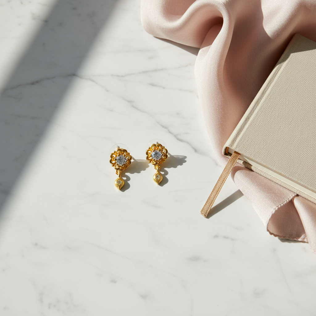 Elura Blossom Spark Crystal Drop Earrings