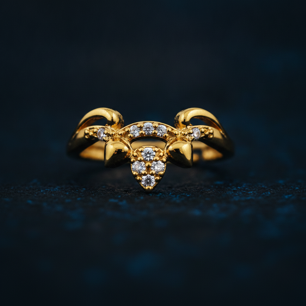 ELURA Deer Antler CZ Adjustable Ring for Women