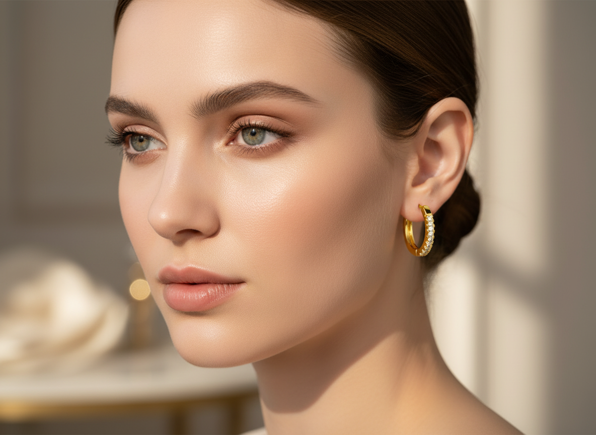 Elura Diamond Hoop Earrings for Women & Girls