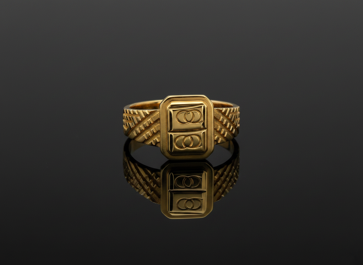 ELURA Premium Men’s Ring with Rectangular Engraved Design
