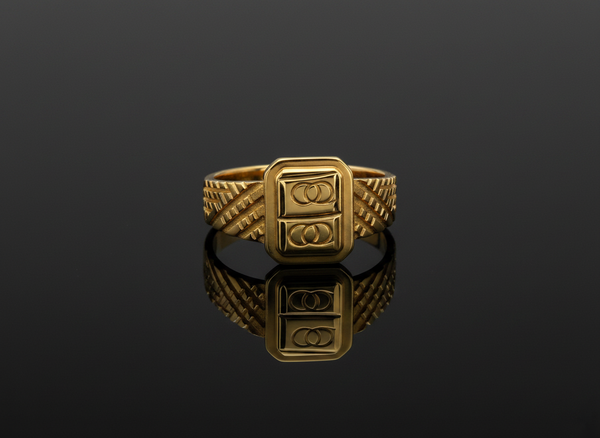 ELURA Premium Men’s Ring with Rectangular Engraved Design