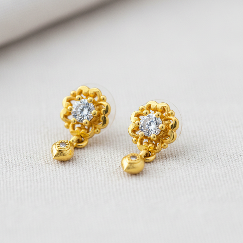 Elura Blossom Spark Crystal Drop Earrings