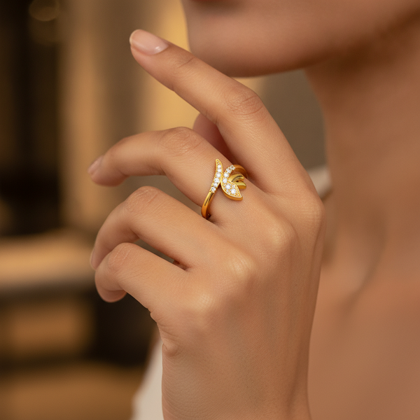 ELURA Delicate Butterfly CZ Fashion Ring